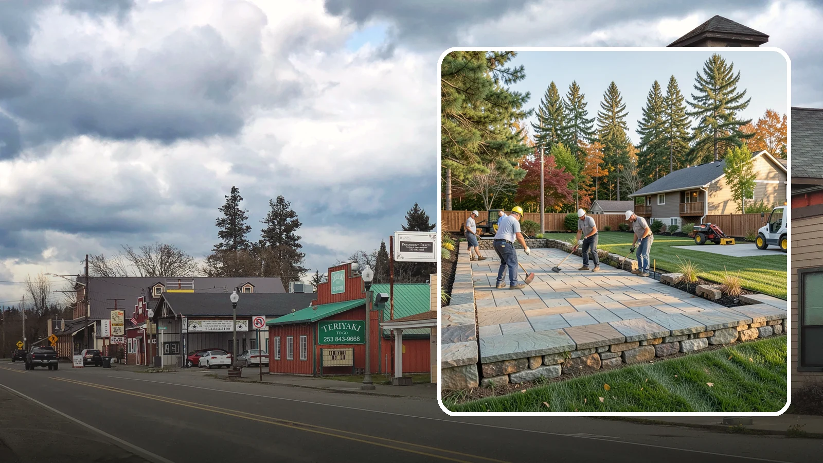 Stone Wall Installation in Roy, Pierce County, WA - We construct natural stone walls that combine timeless appearance with the drainage needed for wet-climate durability.