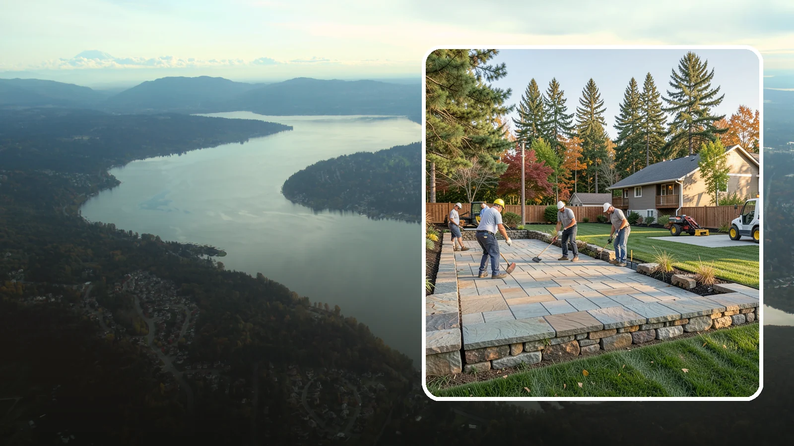 Stone Wall Installation in Sammamish, King County, WA - We construct natural stone walls that combine timeless appearance with the drainage needed for wet-climate durability.