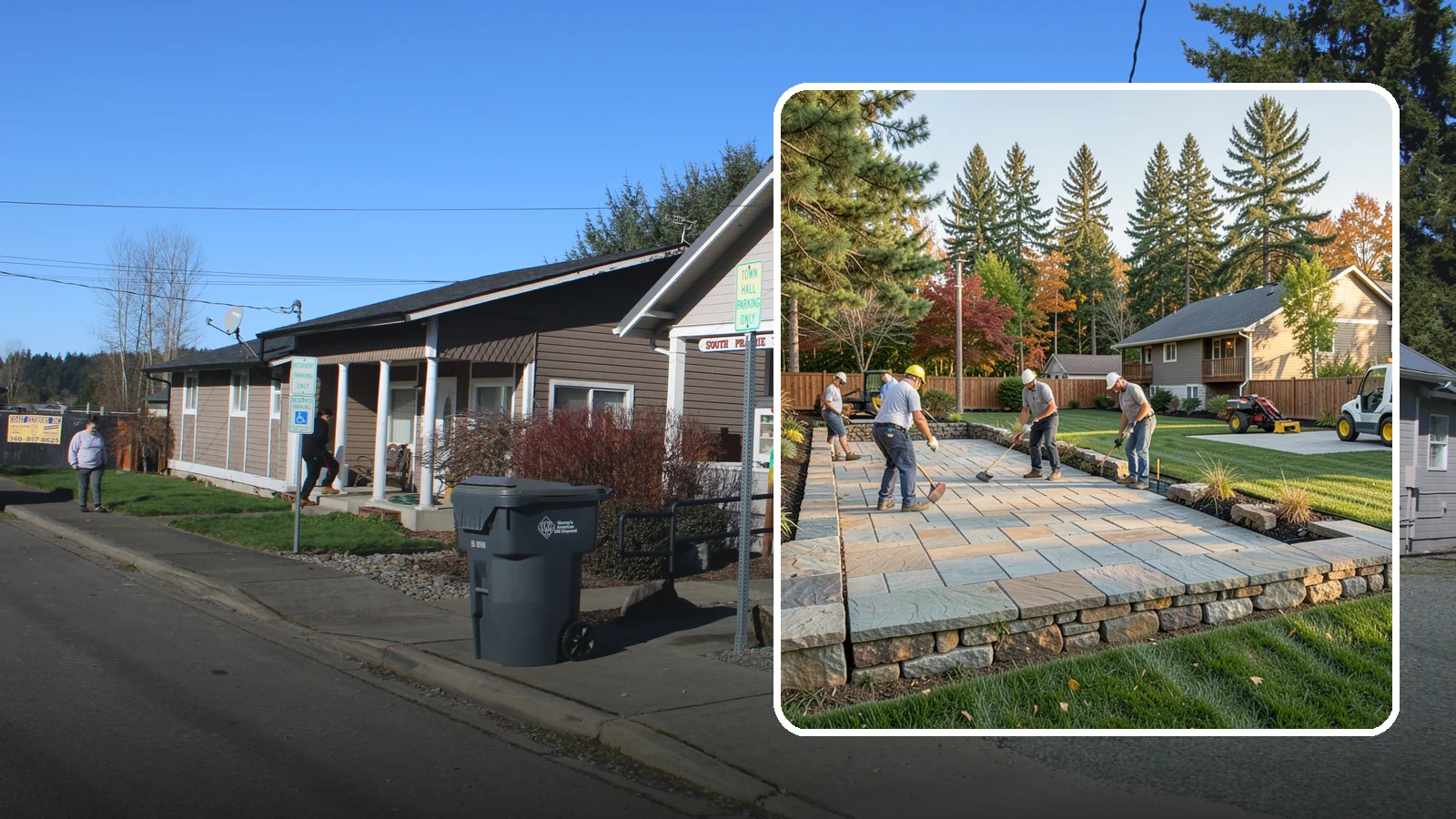 Stone Wall Installation in South Prairie, Pierce County, WA - We construct natural stone walls that combine timeless appearance with the drainage needed for wet-climate durability.