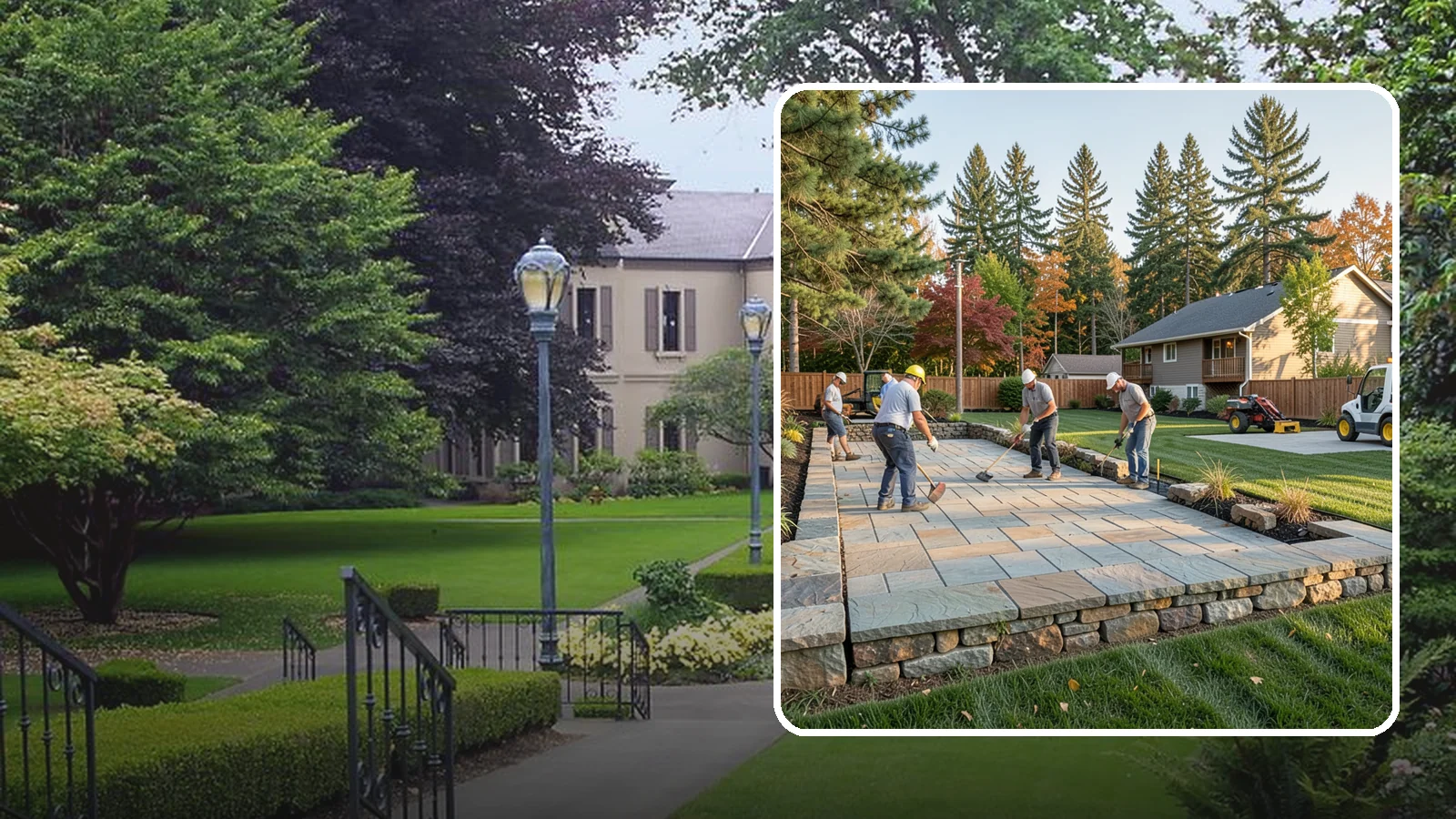 Stone Wall Installation in Woodinville, King County, WA - We construct natural stone walls that combine timeless appearance with the drainage needed for wet-climate durability.
