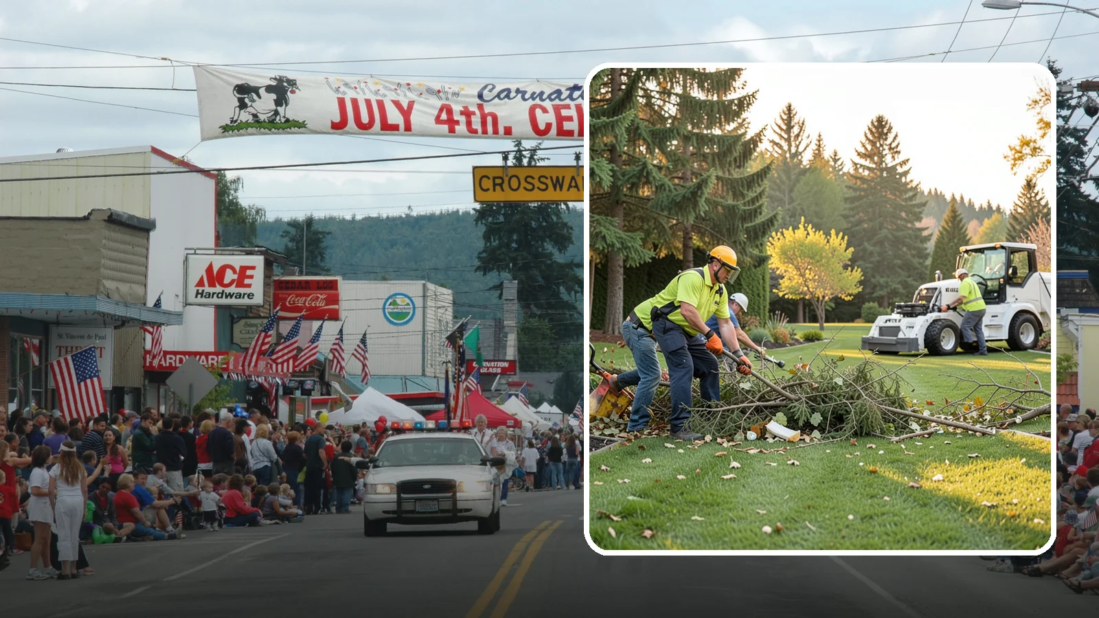 Storm Cleanup in Carnation, King County, WA - Fast cleanup of storm debris - downed branches, blown-down mess, and damage - to restore your property.