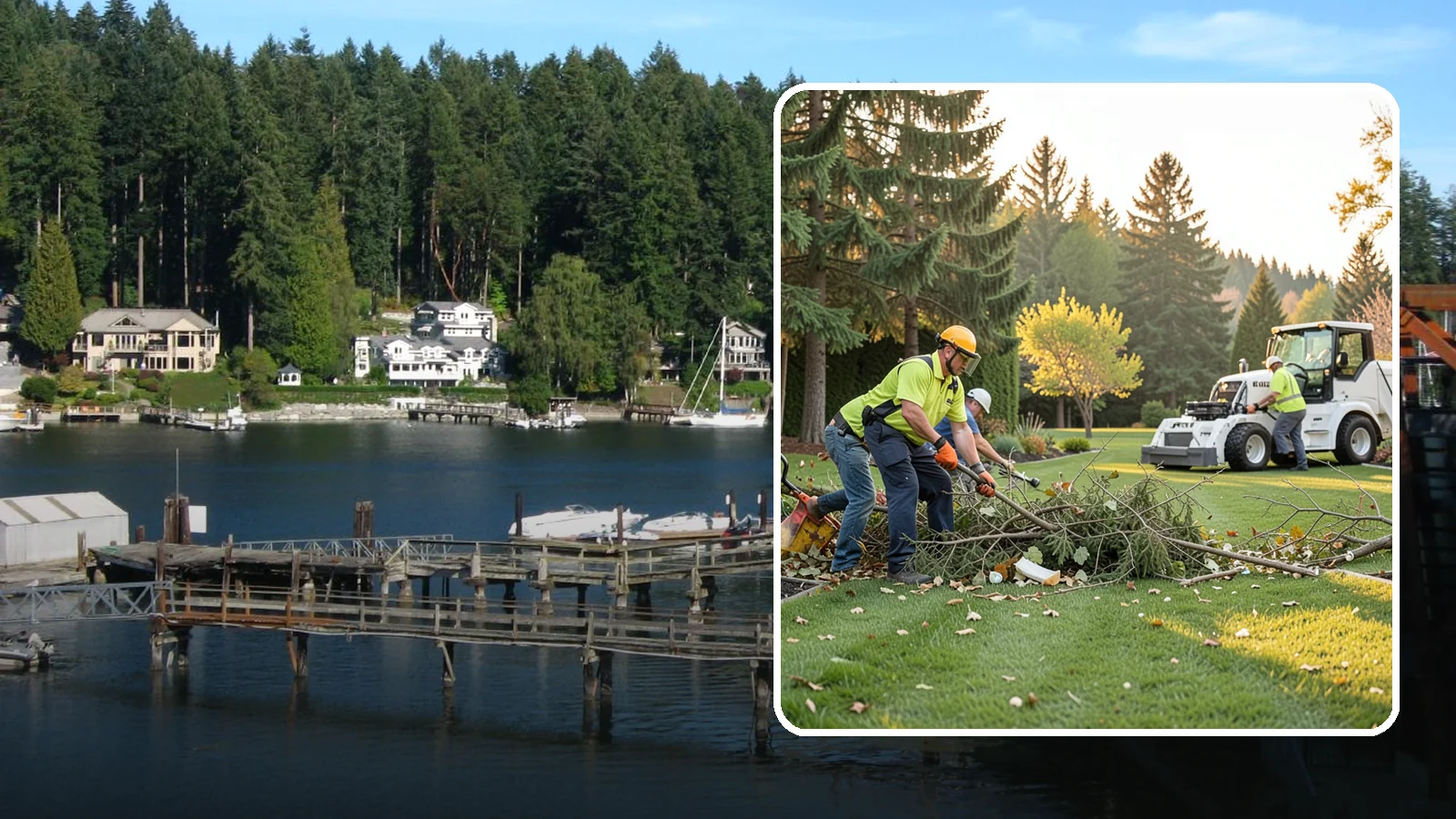 Storm Cleanup in Gig Harbor, Pierce County, WA - Fast cleanup of storm debris - downed branches, blown-down mess, and damage - to restore your property.