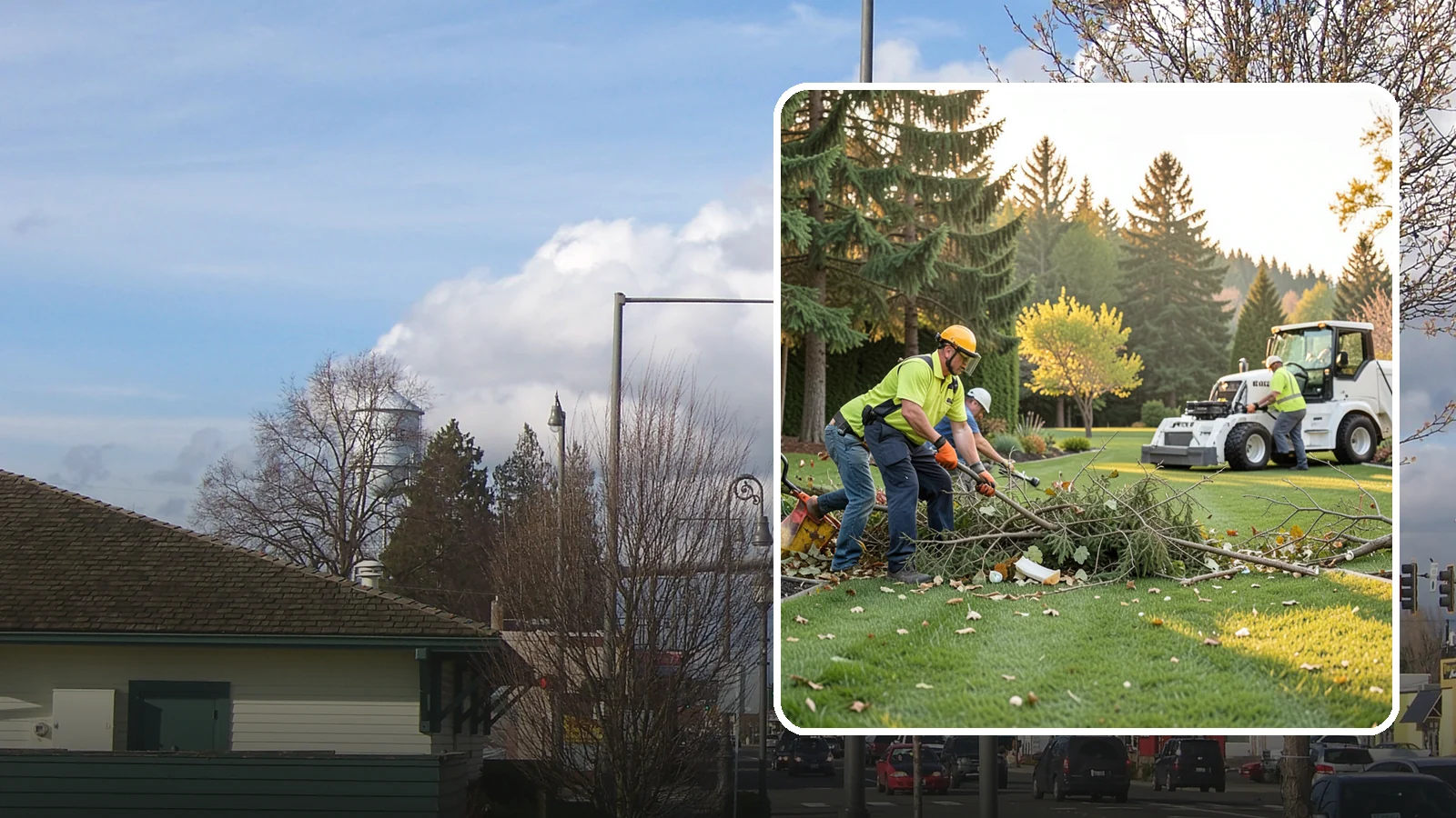 Storm Cleanup in Marysville, Snohomish County, WA - Fast cleanup of storm debris - downed branches, blown-down mess, and damage - to restore your property.