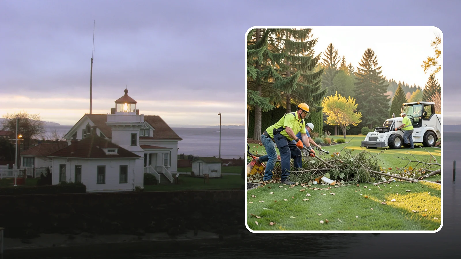 Storm Cleanup in Mukilteo, Snohomish County, WA - Fast cleanup of storm debris - downed branches, blown-down mess, and damage - to restore your property.