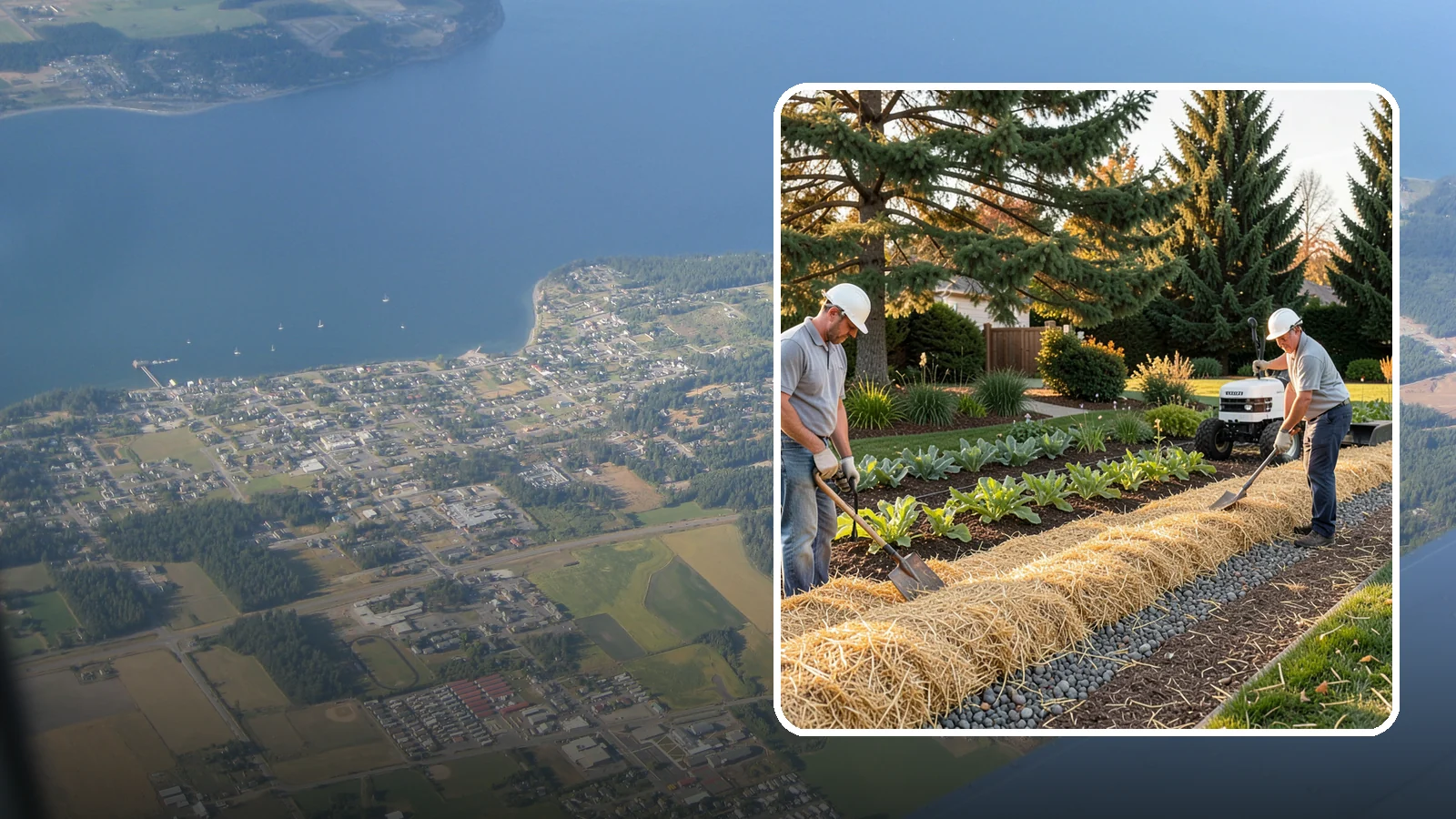 Straw Mulch Installation in Coupeville, Island County, WA - We install clean straw mulch to protect vegetable gardens and new seedings while retaining moisture and warmth.