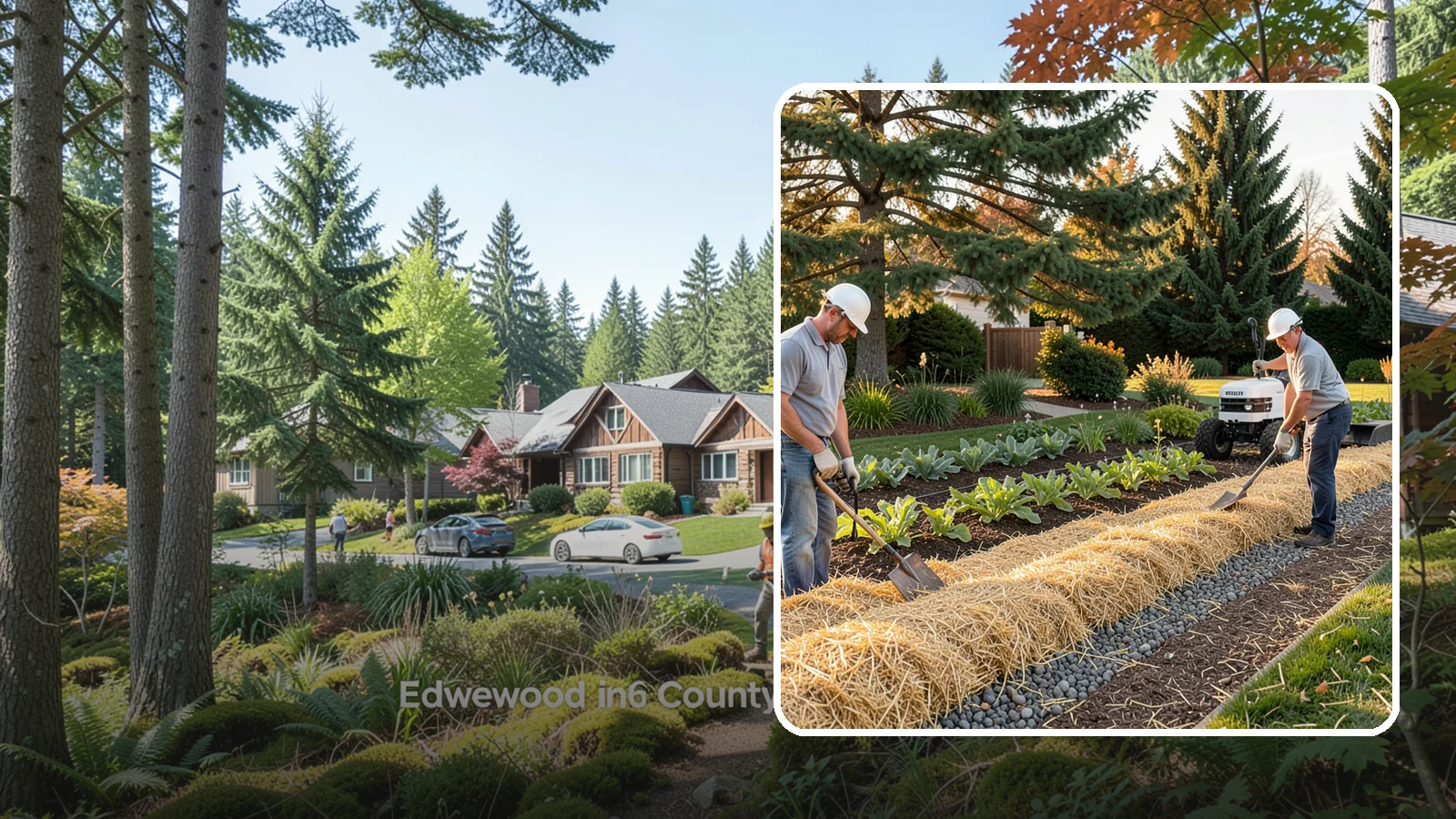 Straw Mulch Installation in Edgewood, Pierce County, WA - We install clean straw mulch to protect vegetable gardens and new seedings while retaining moisture and warmth.