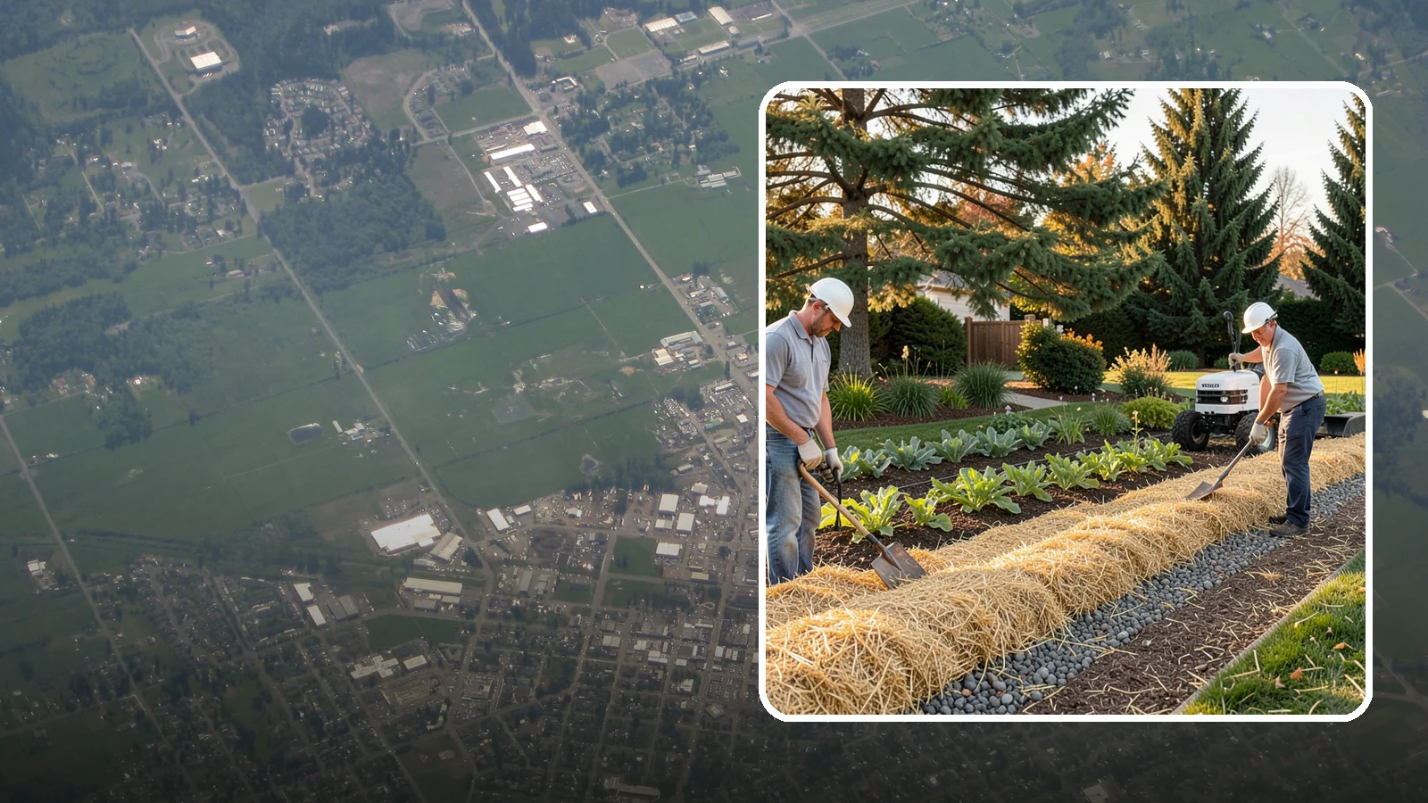 Straw Mulch Installation in Enumclaw, King County, WA - We install clean straw mulch to protect vegetable gardens and new seedings while retaining moisture and warmth.