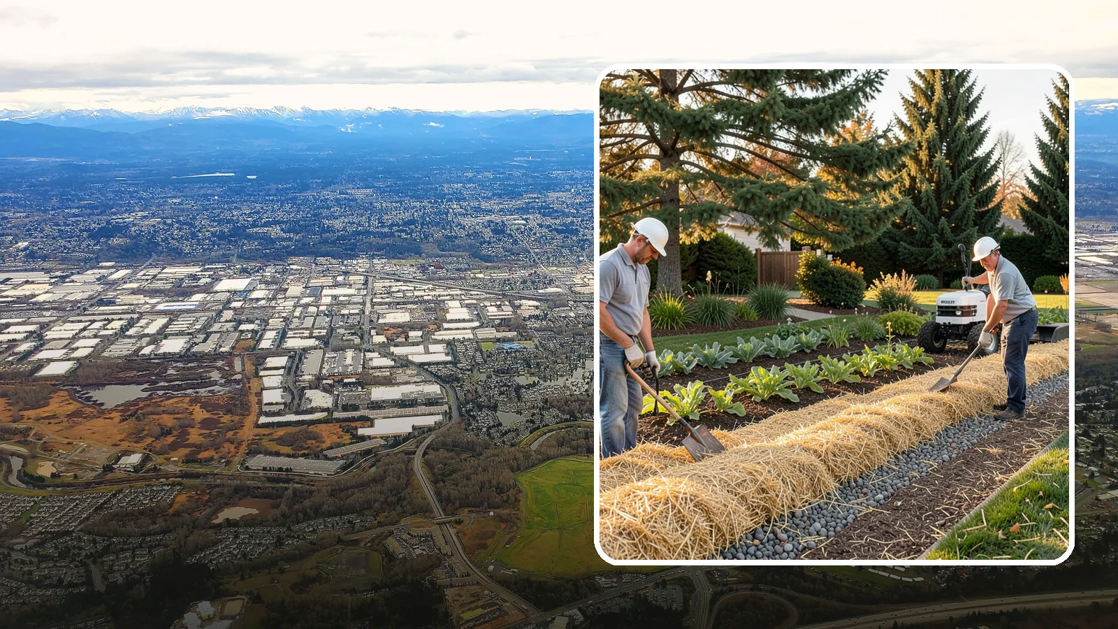 Straw Mulch Installation in Kent, King County, WA - We install clean straw mulch to protect vegetable gardens and new seedings while retaining moisture and warmth.