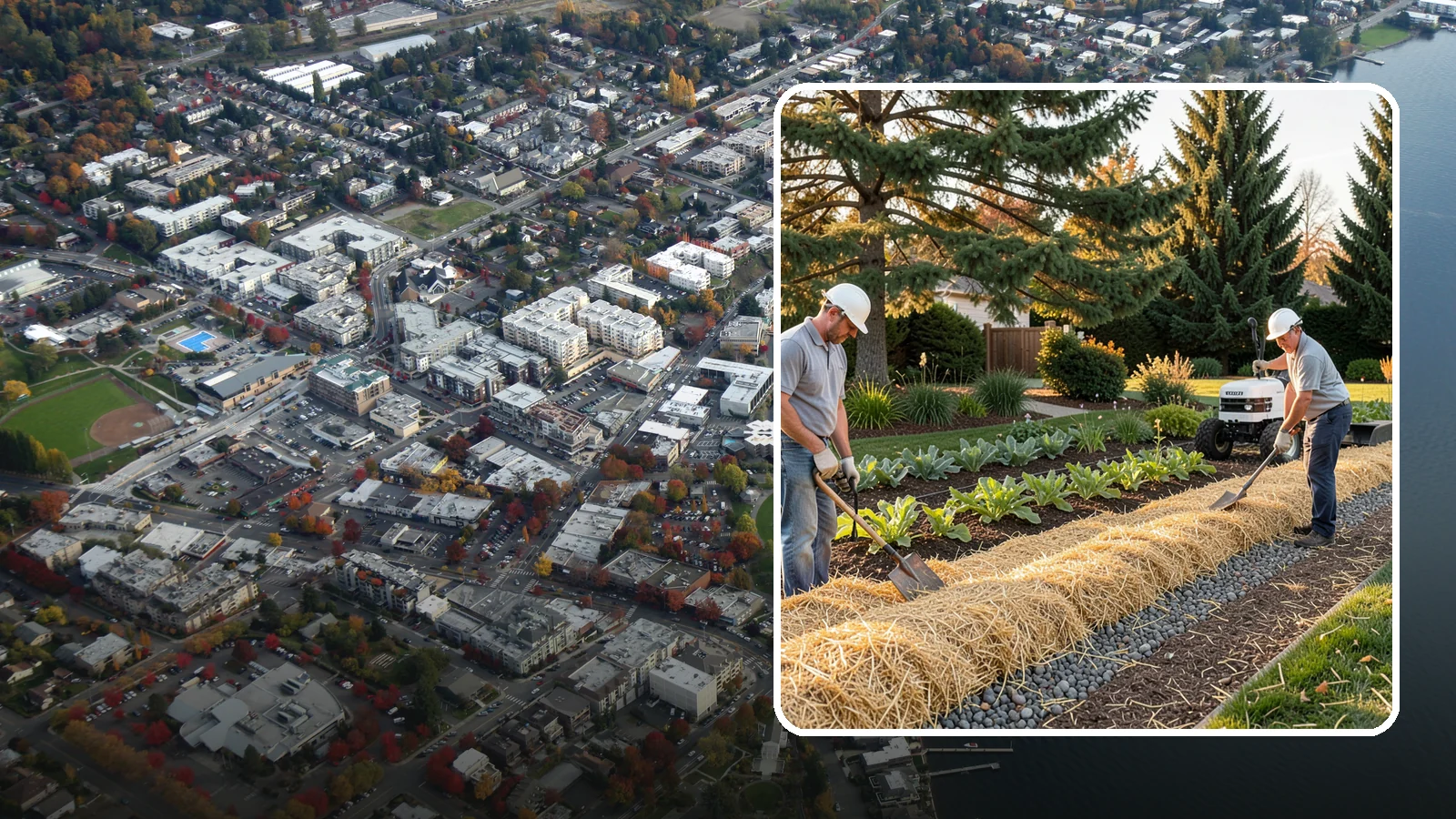Straw Mulch Installation in Kirkland, King County, WA - We install clean straw mulch to protect vegetable gardens and new seedings while retaining moisture and warmth.