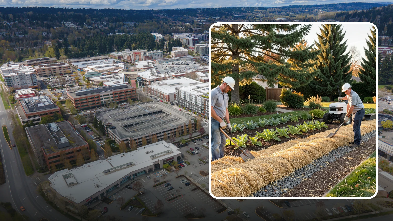 Straw Mulch Installation in Redmond, King County, WA - We install clean straw mulch to protect vegetable gardens and new seedings while retaining moisture and warmth.