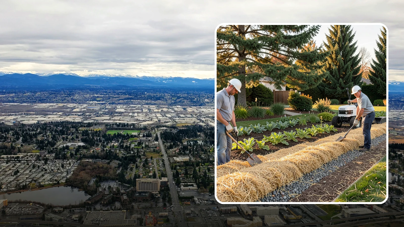 Straw Mulch Installation in SeaTac, King County, WA - We install clean straw mulch to protect vegetable gardens and new seedings while retaining moisture and warmth.