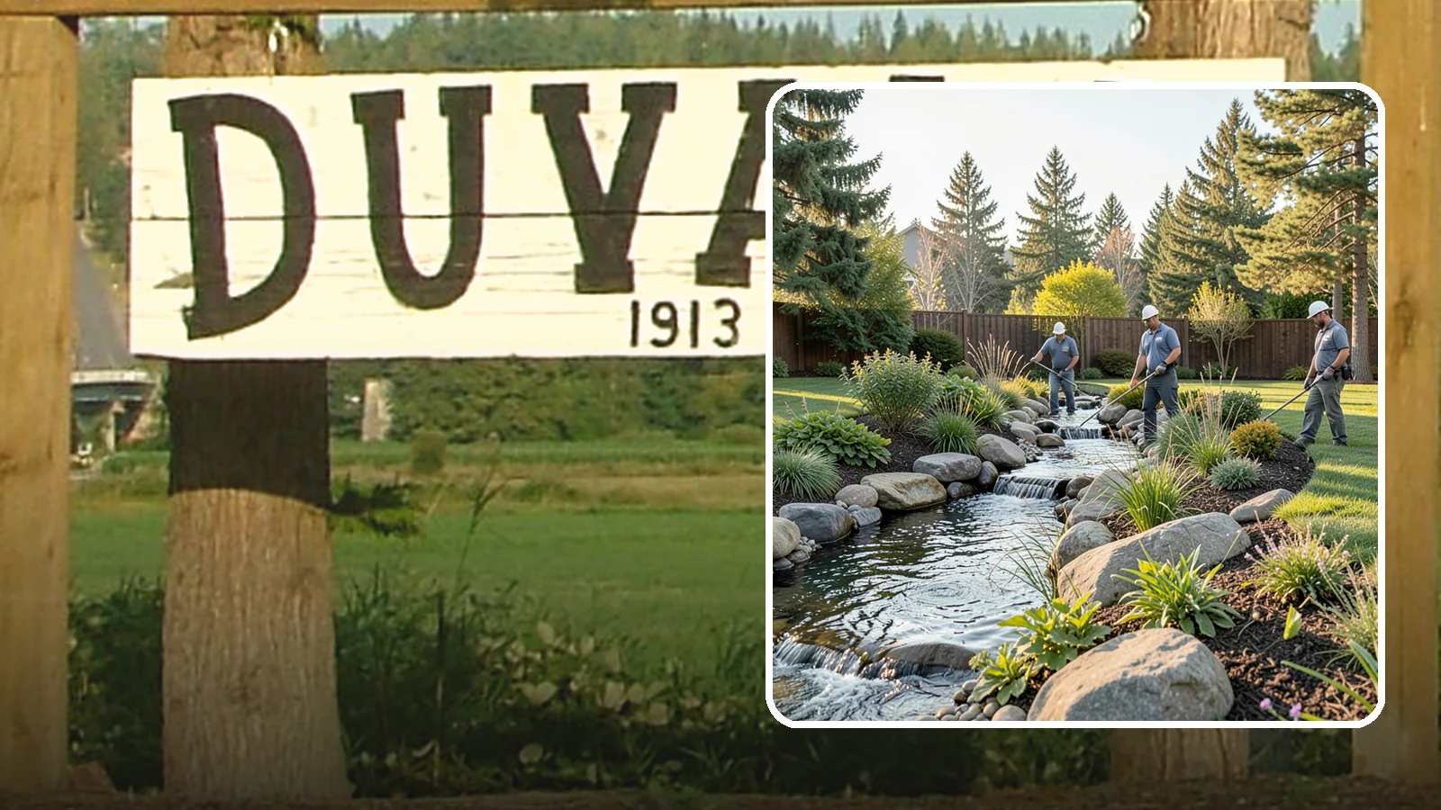 Stream Installation in Duvall, King County, WA - Meandering garden streams that wind through the landscape with the natural sound of flowing water.