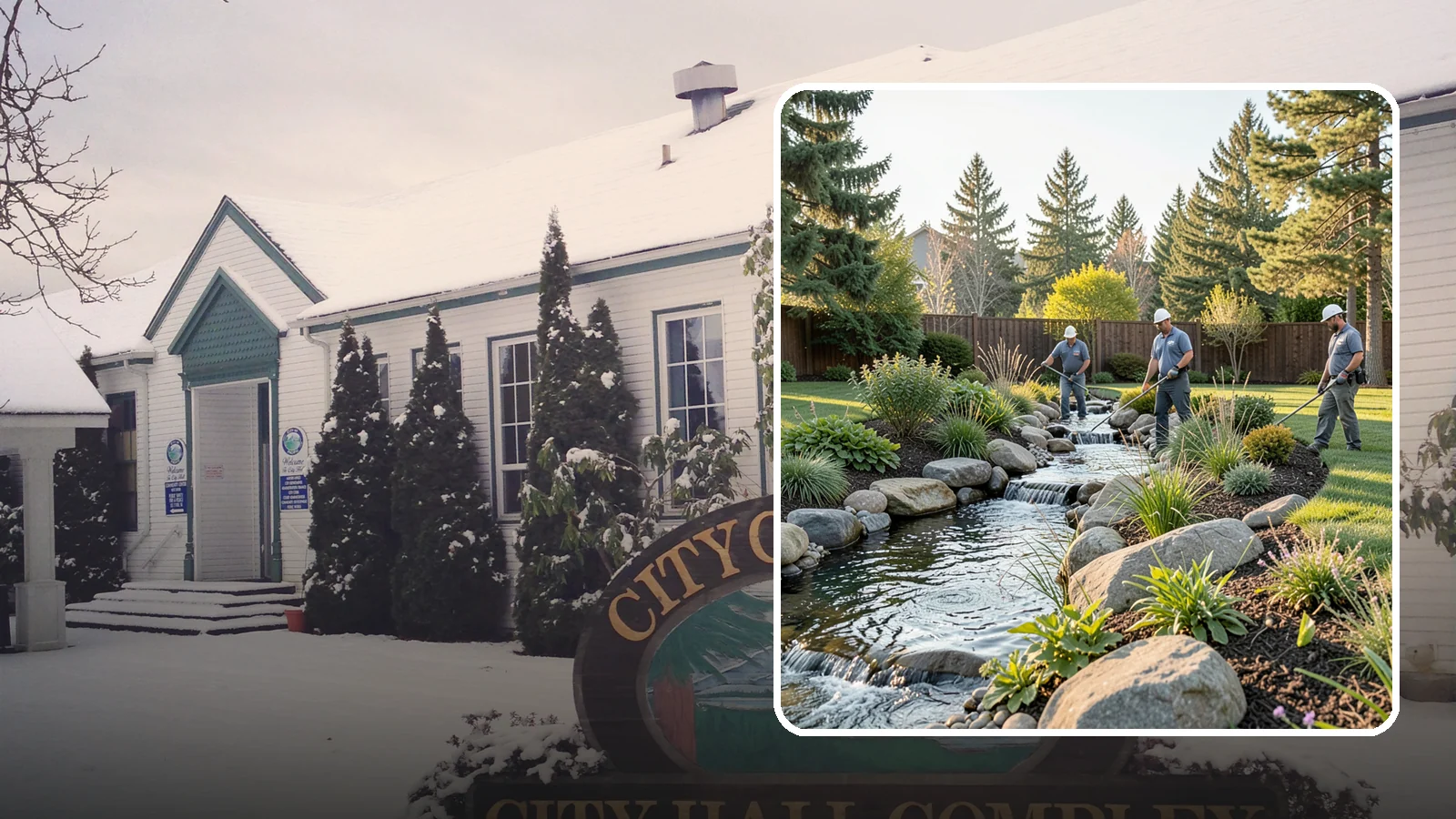 Stream Installation in Pacific, King County, WA - Meandering garden streams that wind through the landscape with the natural sound of flowing water.