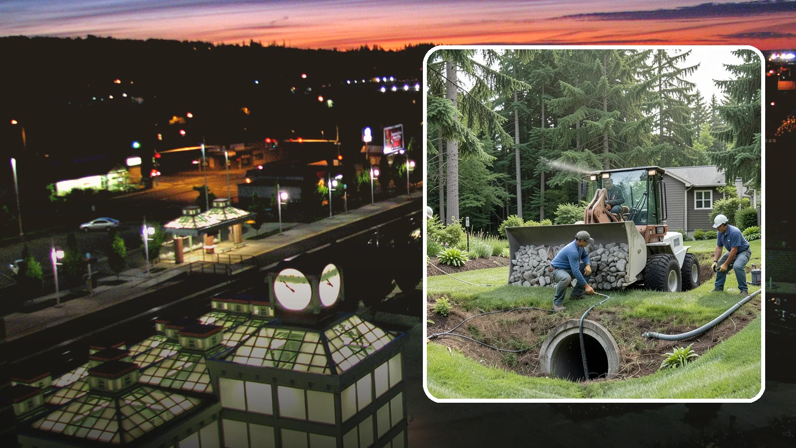 Sump Pump Drainage in Auburn, King County, WA - We install sump pump systems that actively collect and pump water out of low areas where gravity drainage is not possible.