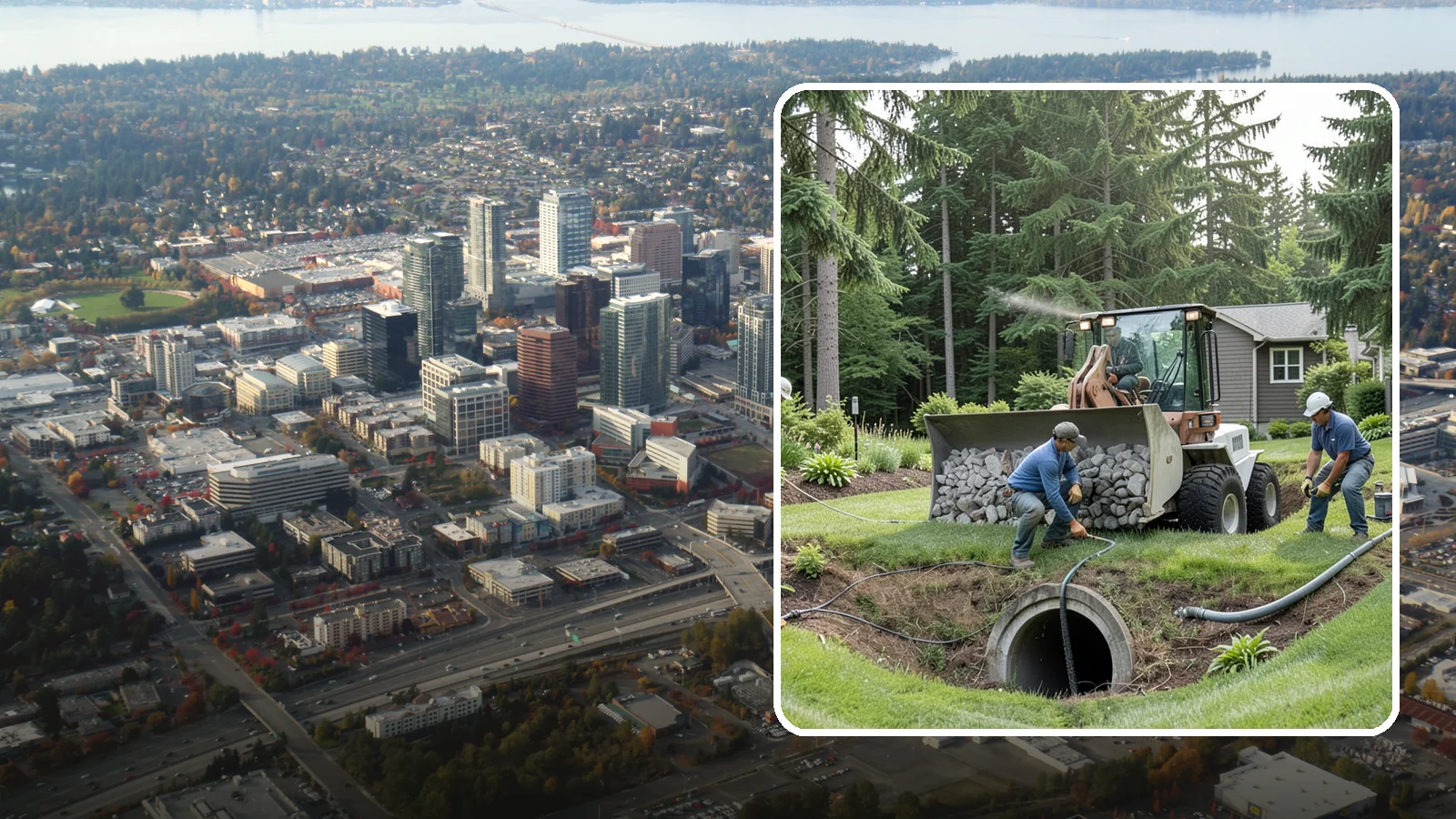 Sump Pump Drainage in Bellevue, King County, WA - We install sump pump systems that actively collect and pump water out of low areas where gravity drainage is not possible.