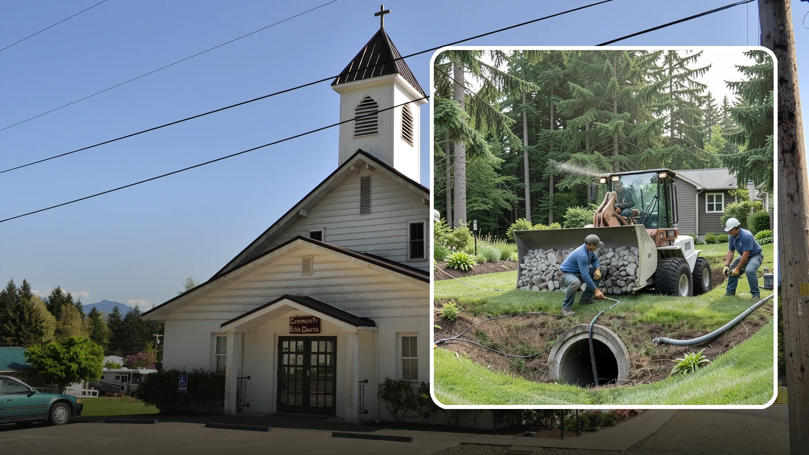 Sump Pump Drainage in Concrete, Skagit County, WA - We install sump pump systems that actively collect and pump water out of low areas where gravity drainage is not possible.