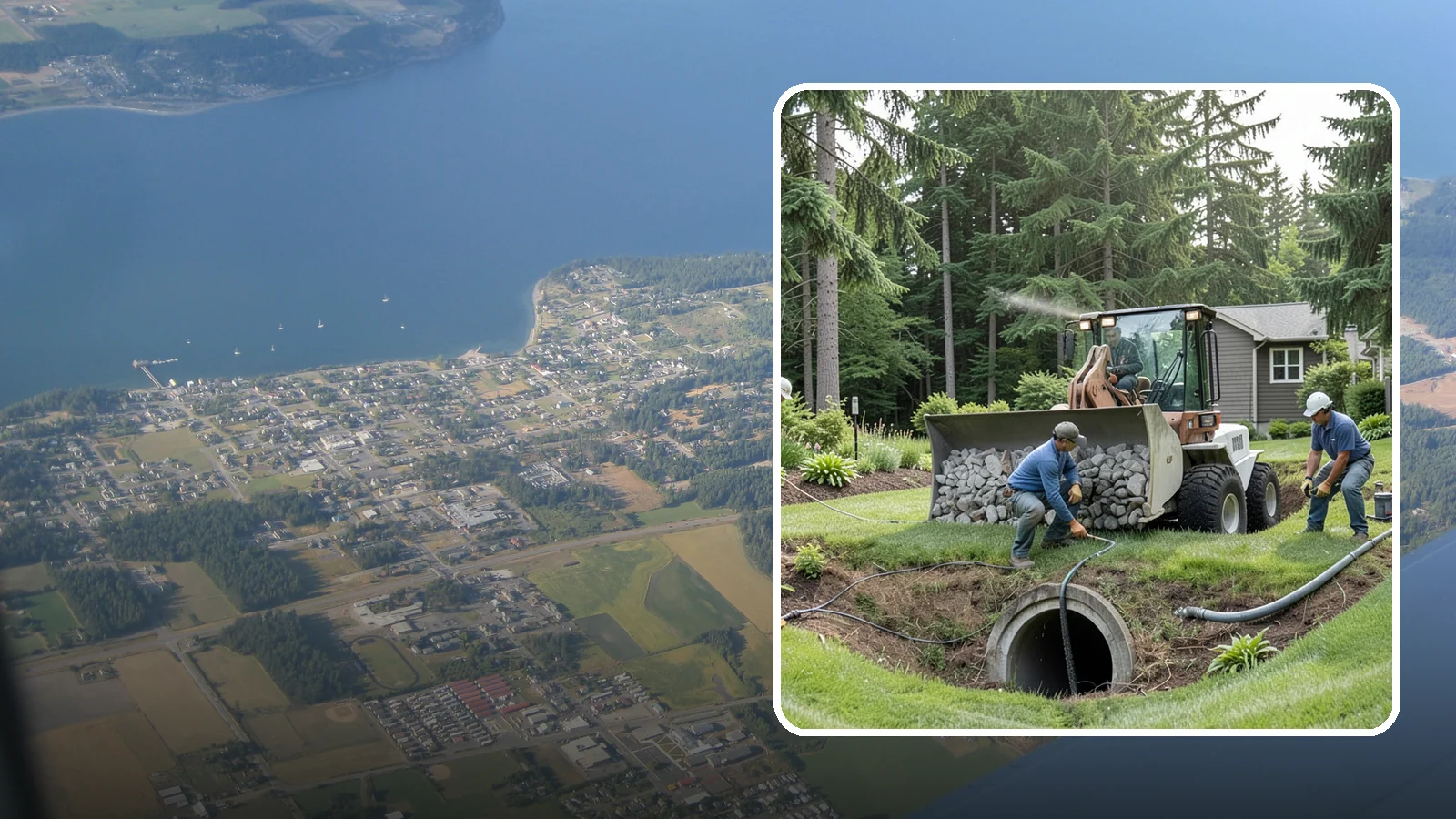 Sump Pump Drainage in Coupeville, Island County, WA - We install sump pump systems that actively collect and pump water out of low areas where gravity drainage is not possible.