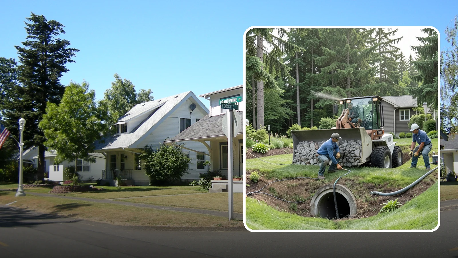 Sump Pump Drainage in DuPont, Pierce County, WA - We install sump pump systems that actively collect and pump water out of low areas where gravity drainage is not possible.