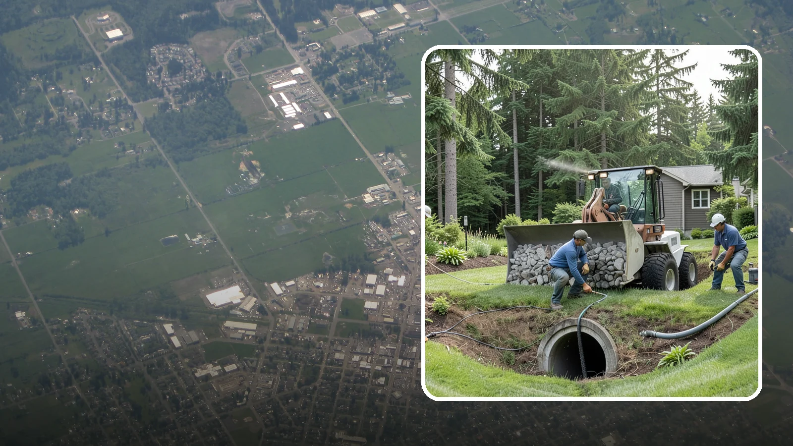 Sump Pump Drainage in Enumclaw, King County, WA - We install sump pump systems that actively collect and pump water out of low areas where gravity drainage is not possible.
