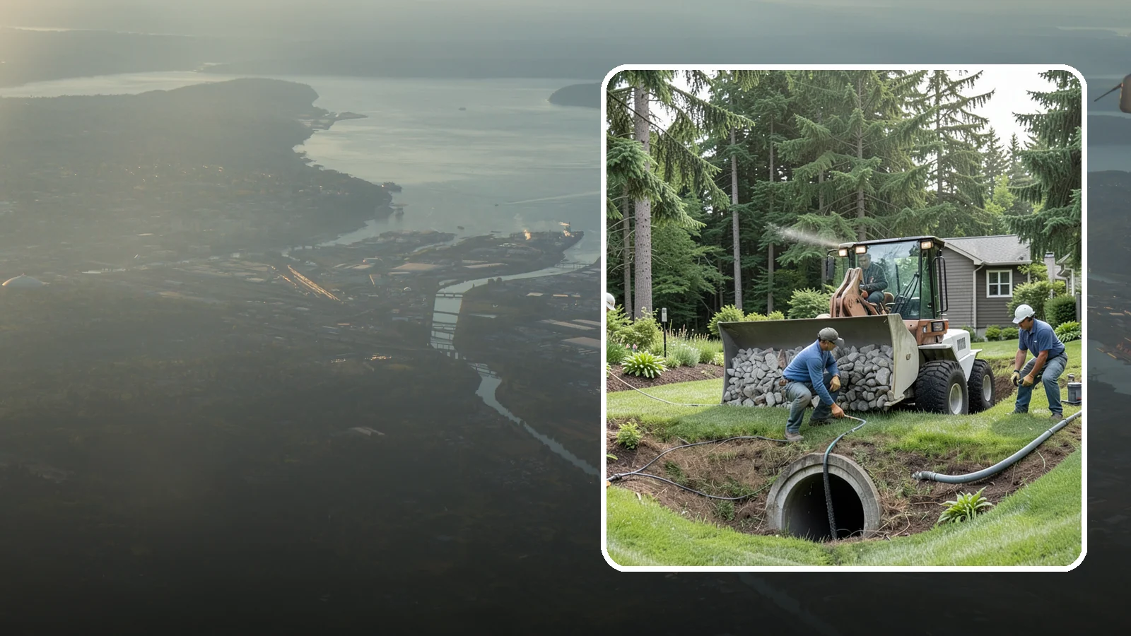 Sump Pump Drainage in Fife, Pierce County, WA - We install sump pump systems that actively collect and pump water out of low areas where gravity drainage is not possible.