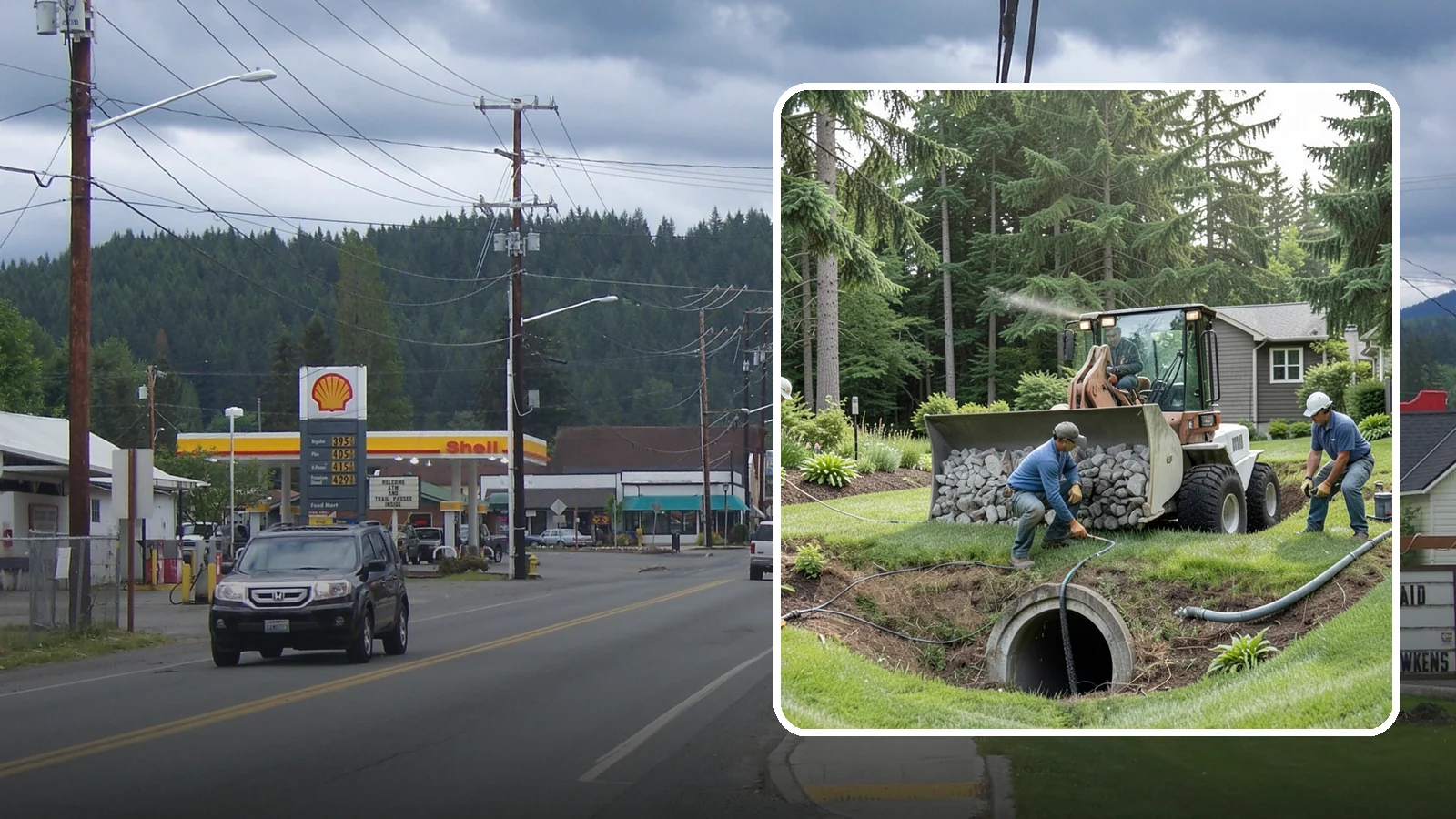 Sump Pump Drainage in Granite Falls, Snohomish County, WA - We install sump pump systems that actively collect and pump water out of low areas where gravity drainage is not possible.