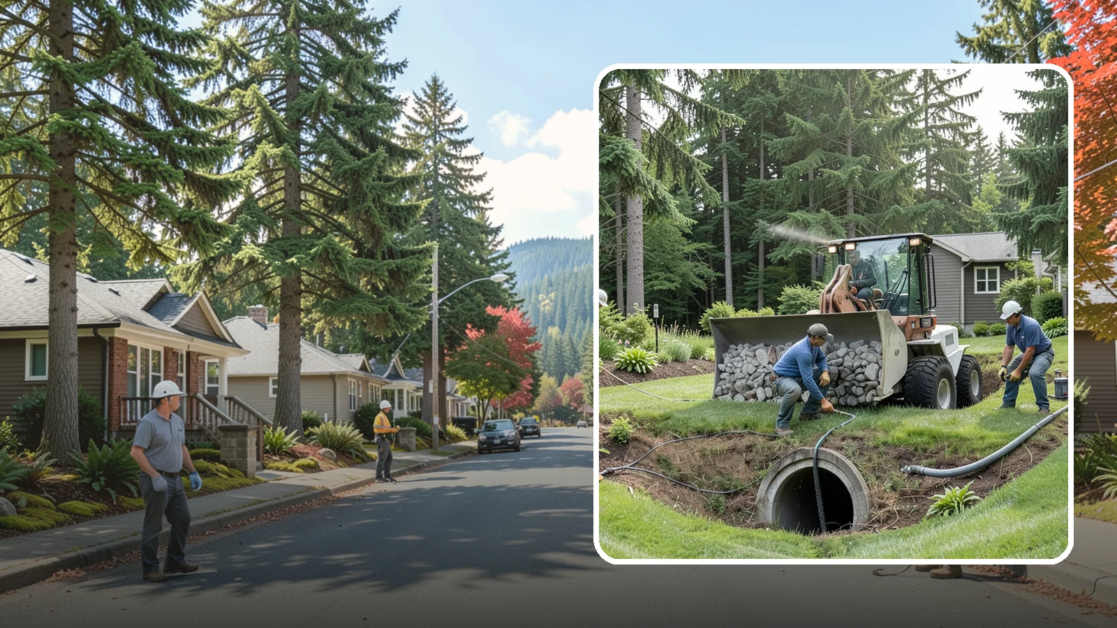 Sump Pump Drainage in Hunts Point, King County, WA - We install sump pump systems that actively collect and pump water out of low areas where gravity drainage is not possible.
