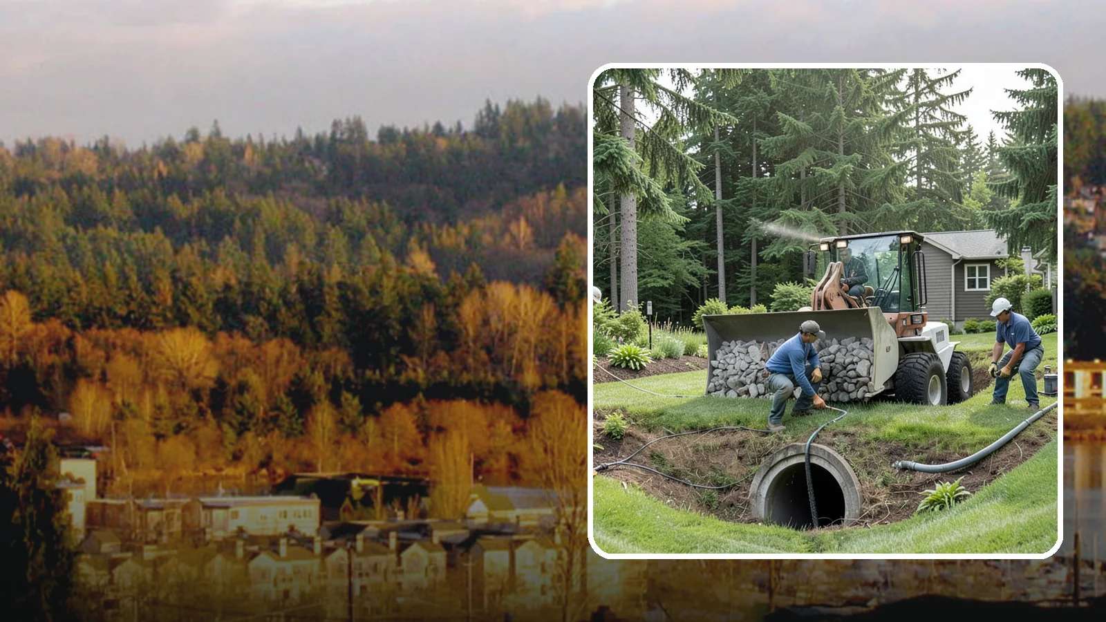 Sump Pump Drainage in Kenmore, King County, WA - We install sump pump systems that actively collect and pump water out of low areas where gravity drainage is not possible.