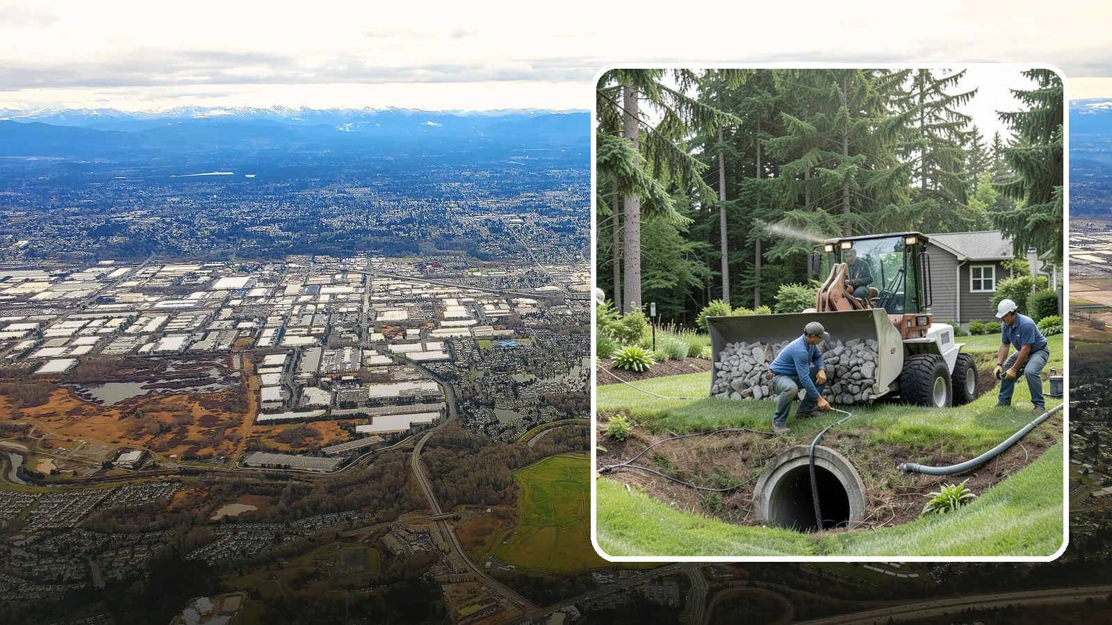 Sump Pump Drainage in Kent, King County, WA - We install sump pump systems that actively collect and pump water out of low areas where gravity drainage is not possible.