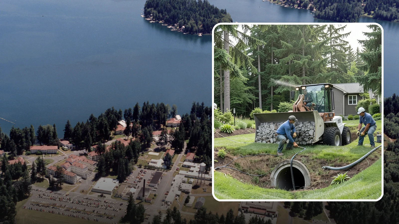 Sump Pump Drainage in Lakewood, Pierce County, WA - We install sump pump systems that actively collect and pump water out of low areas where gravity drainage is not possible.