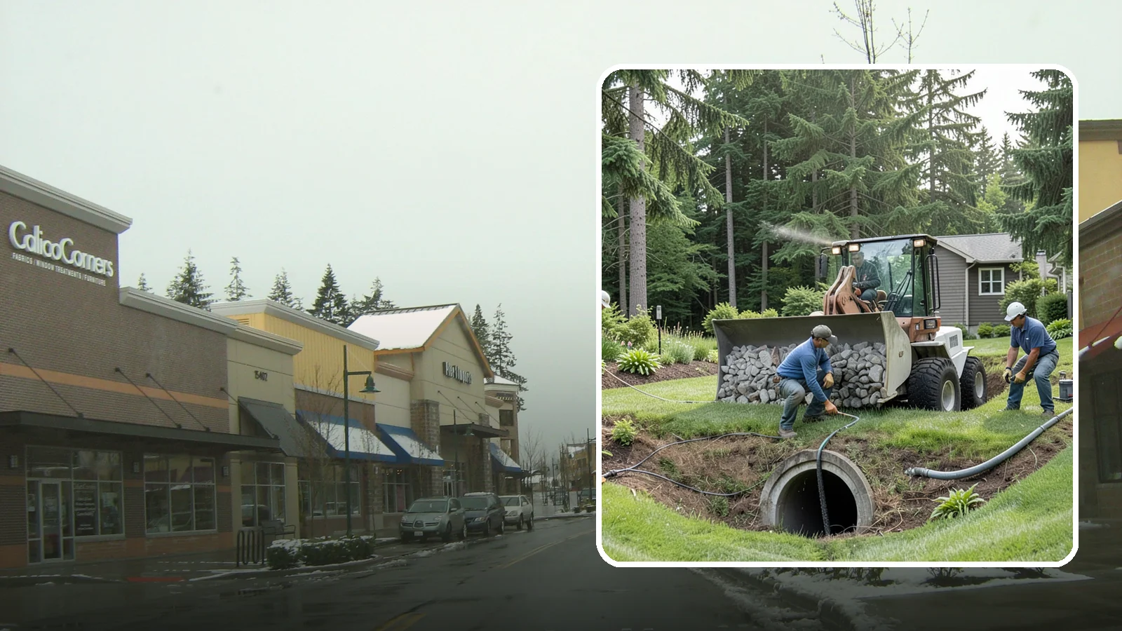 Sump Pump Drainage in Mill Creek, Snohomish County, WA - We install sump pump systems that actively collect and pump water out of low areas where gravity drainage is not possible.