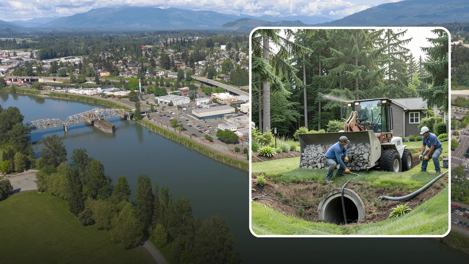 Sump Pump Drainage in Mount Vernon, Skagit County, WA - We install sump pump systems that actively collect and pump water out of low areas where gravity drainage is not possible.