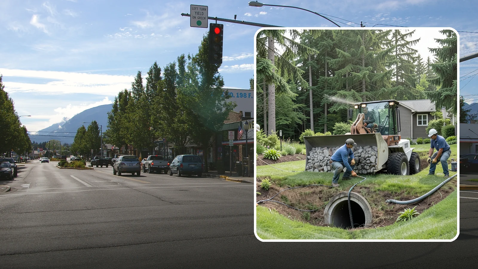 Sump Pump Drainage in North Bend, King County, WA - We install sump pump systems that actively collect and pump water out of low areas where gravity drainage is not possible.