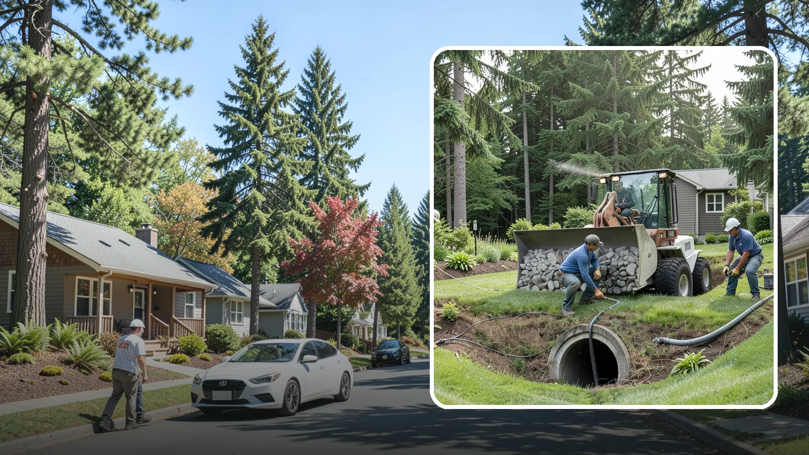 Sump Pump Drainage in Orting, Pierce County, WA - We install sump pump systems that actively collect and pump water out of low areas where gravity drainage is not possible.