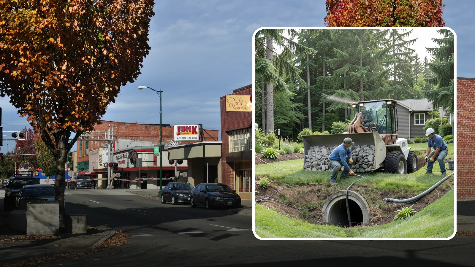 Sump Pump Drainage in Puyallup, Pierce County, WA - We install sump pump systems that actively collect and pump water out of low areas where gravity drainage is not possible.