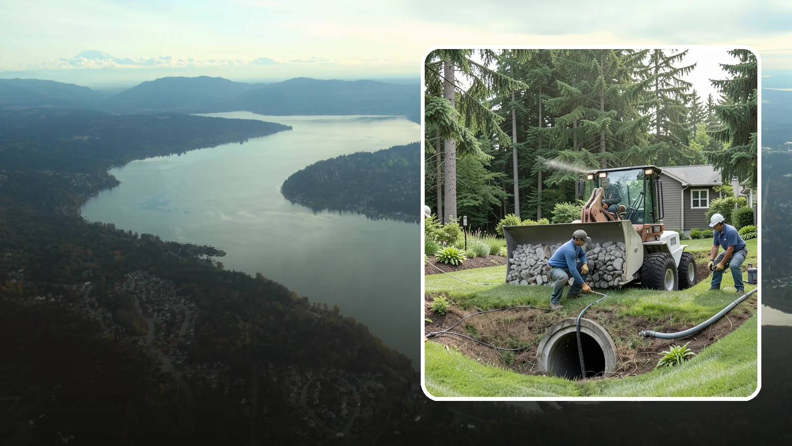 Sump Pump Drainage in Sammamish, King County, WA - We install sump pump systems that actively collect and pump water out of low areas where gravity drainage is not possible.