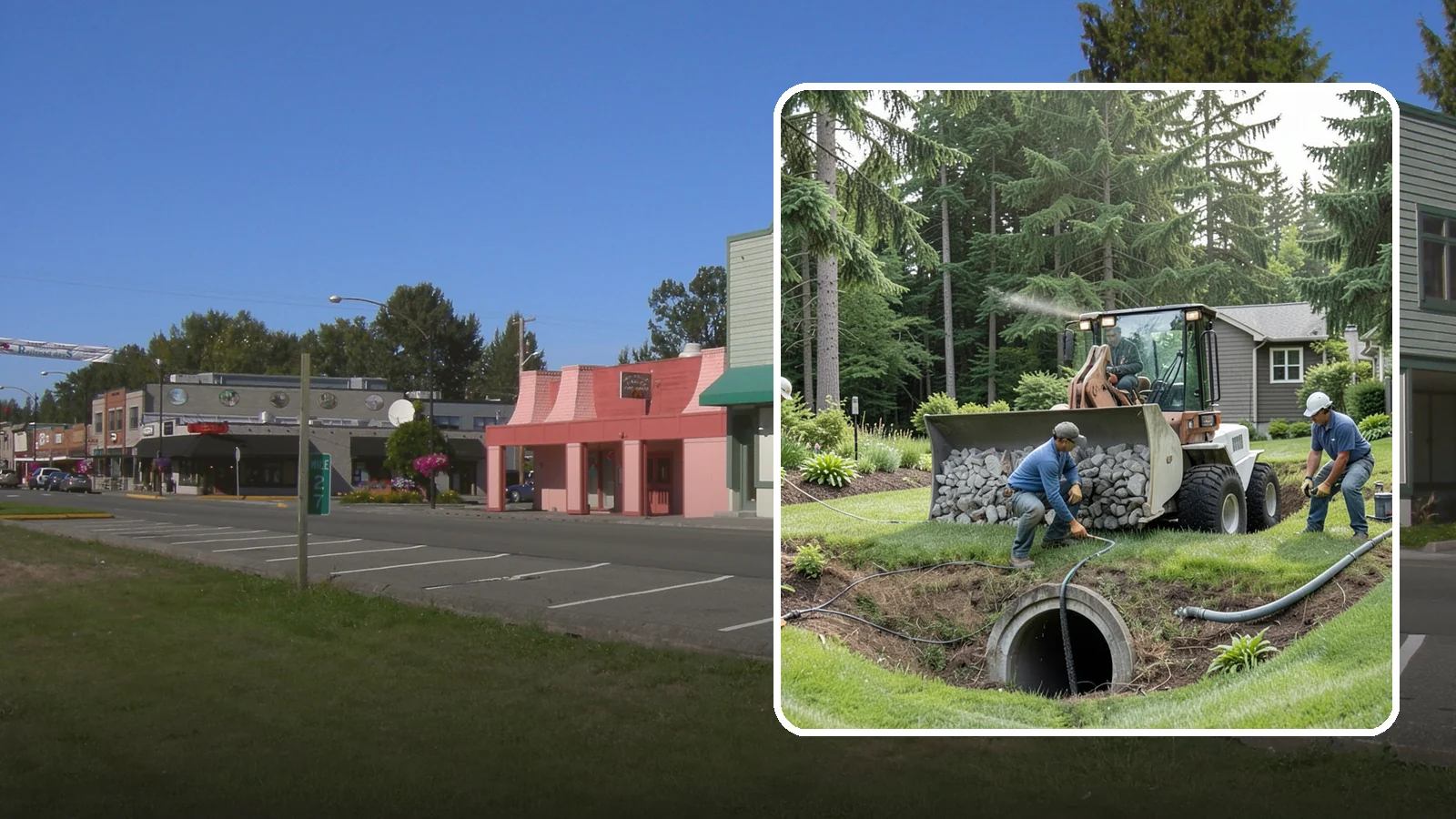Sump Pump Drainage in Snoqualmie, King County, WA - We install sump pump systems that actively collect and pump water out of low areas where gravity drainage is not possible.