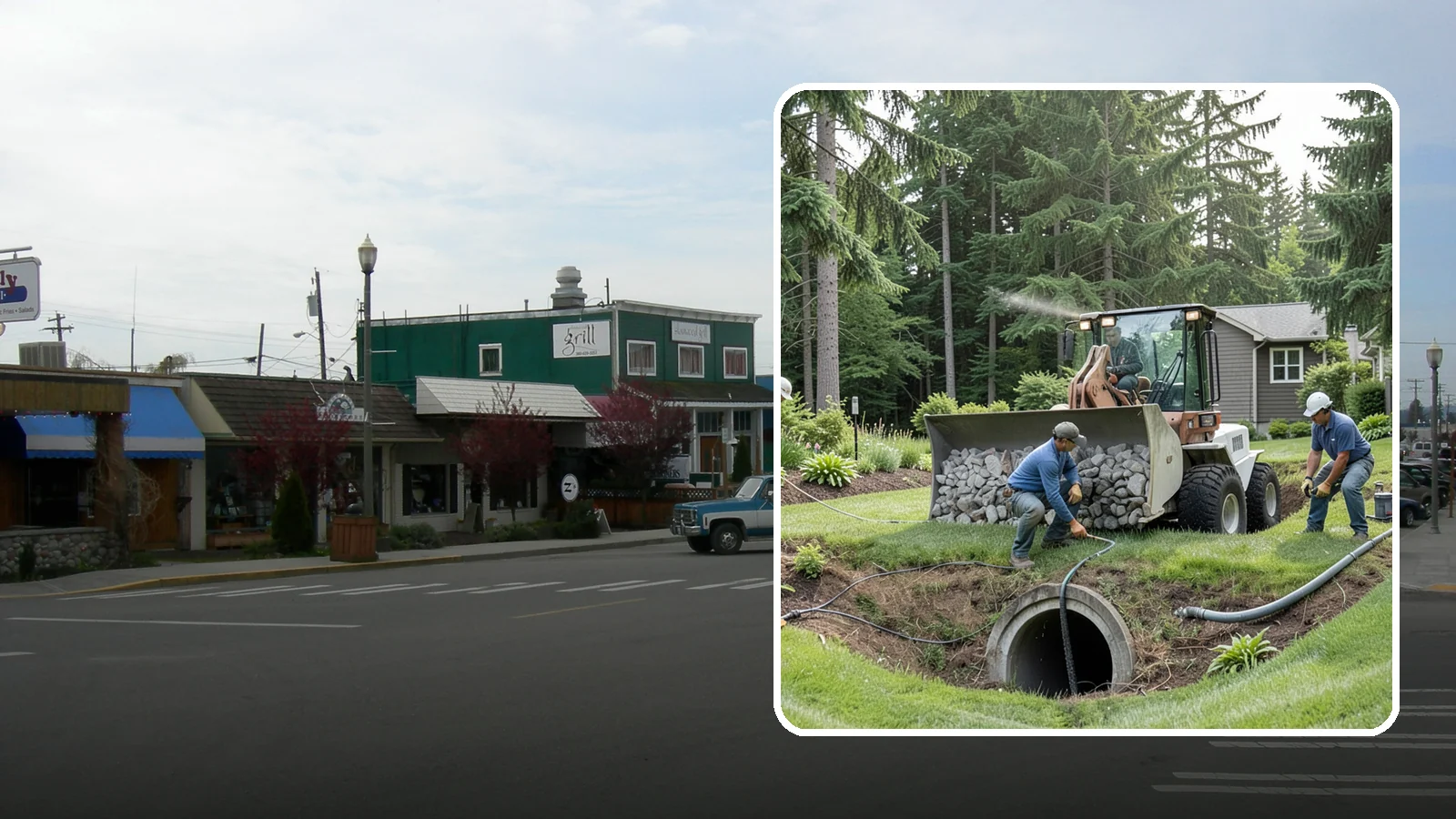 Sump Pump Drainage in Stanwood, Snohomish County, WA - We install sump pump systems that actively collect and pump water out of low areas where gravity drainage is not possible.