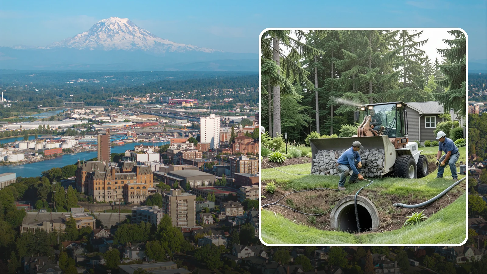 Sump Pump Drainage in Tacoma, Pierce County, WA - We install sump pump systems that actively collect and pump water out of low areas where gravity drainage is not possible.