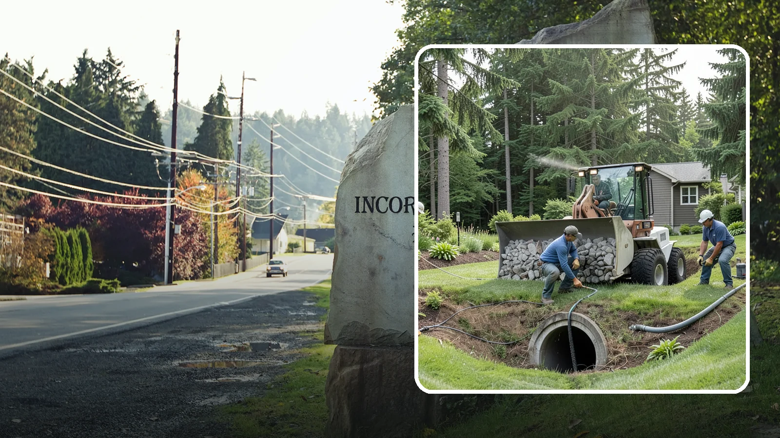 Sump Pump Drainage in Wilkeson, Pierce County, WA - We install sump pump systems that actively collect and pump water out of low areas where gravity drainage is not possible.