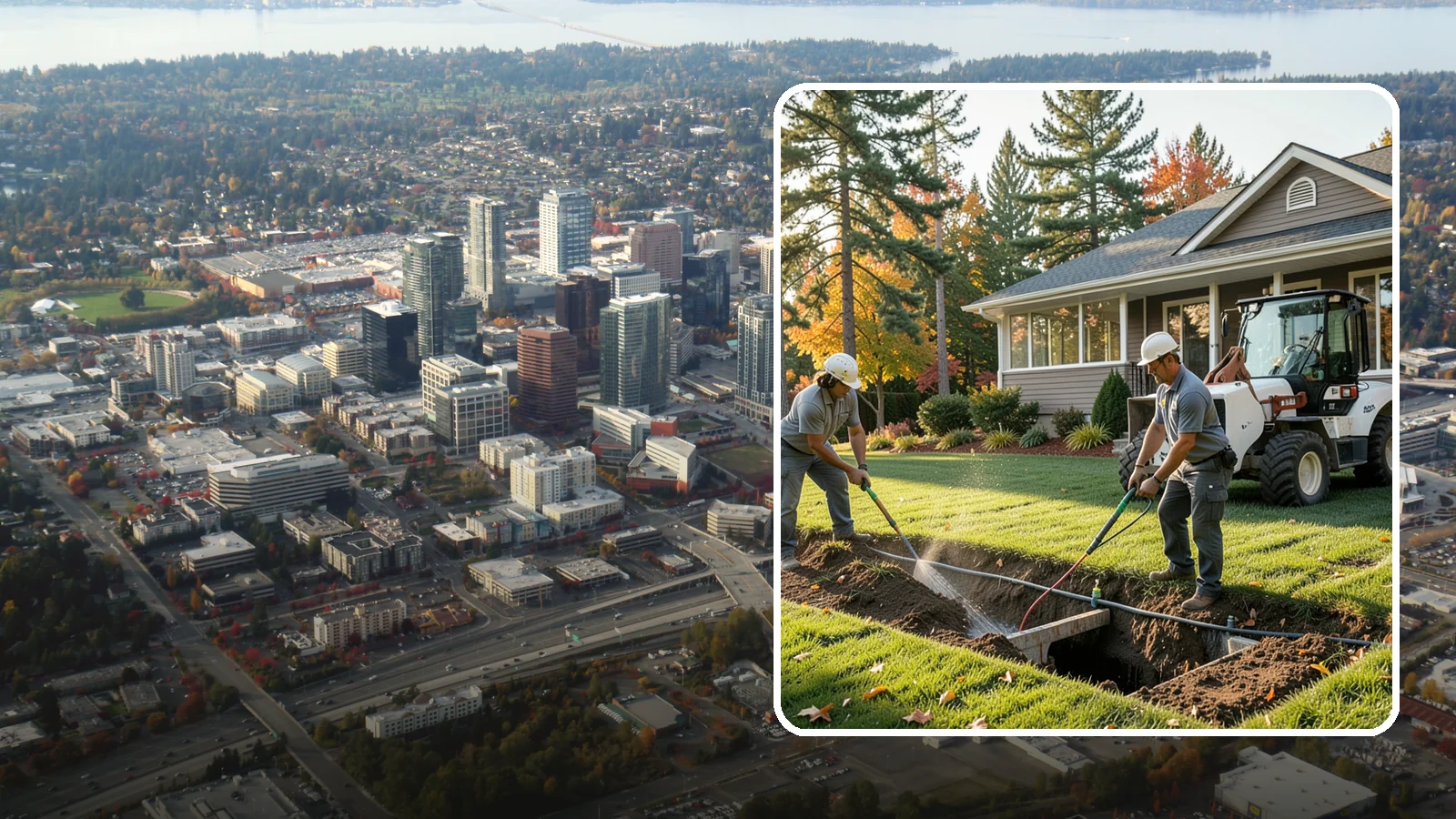Surface Drainage Solution in Bellevue, King County, WA - We regrade and install catch basins with piping to move standing surface water off your lawn and away from the house.