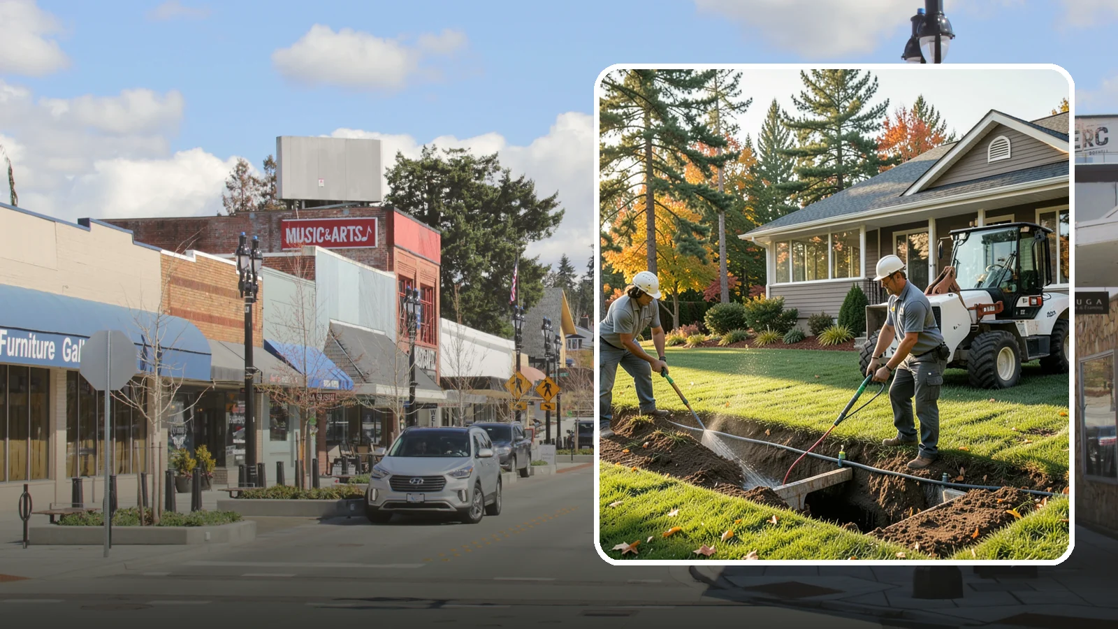 Surface Drainage Solution in Bothell, King County, WA - We regrade and install catch basins with piping to move standing surface water off your lawn and away from the house.