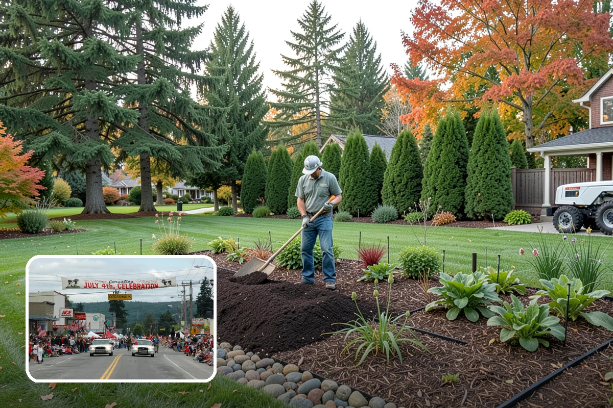 Surface Drainage Solution in Carnation, King County, WA - Eliminates puddles and soggy lawn spots