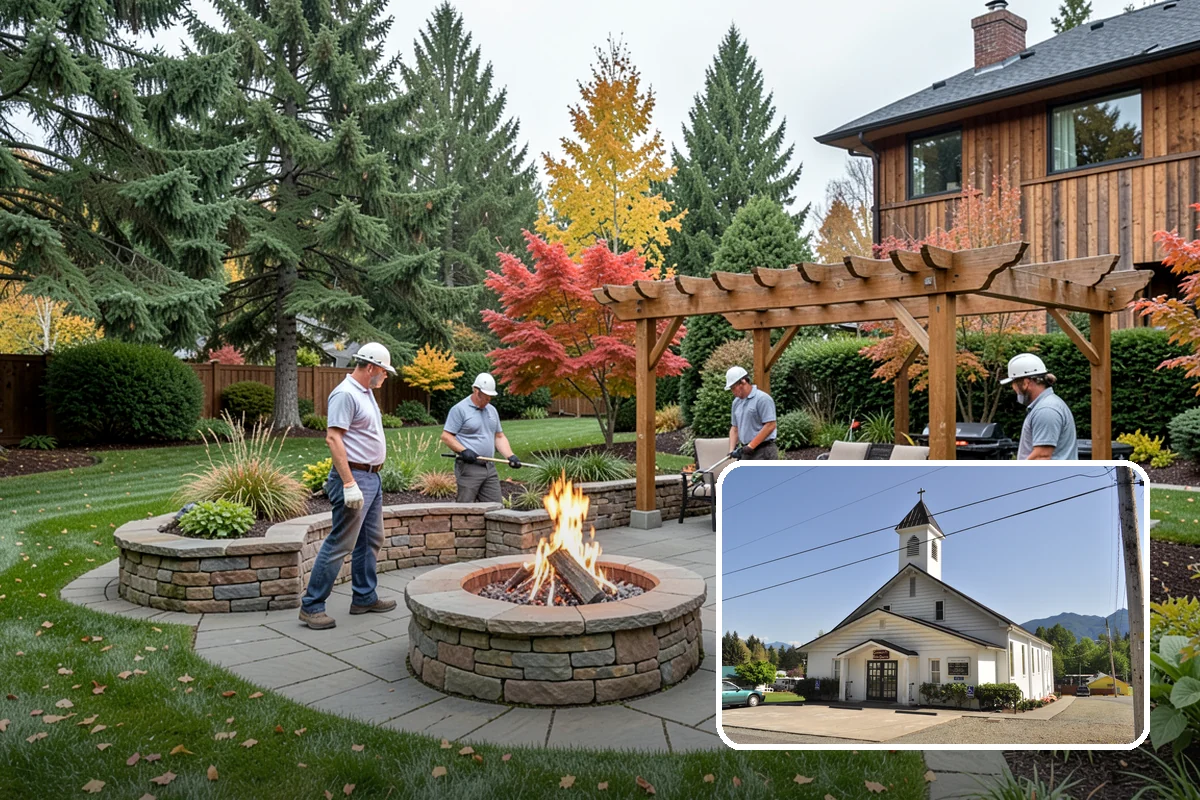 Surface Drainage Solution in Concrete, Skagit County, WA - Eliminates puddles and soggy lawn spots