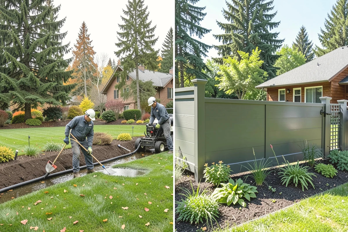 Surface Drainage Solution in Covington, King County, WA - Survey the yard grade and map where water pools