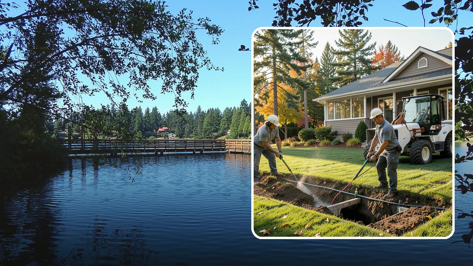 Surface Drainage Solution in Federal Way, King County, WA - We regrade and install catch basins with piping to move standing surface water off your lawn and away from the house.