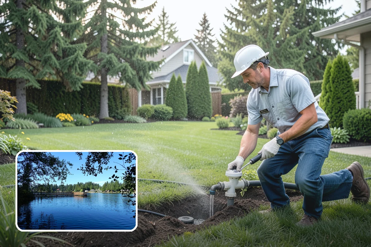Surface Drainage Solution in Federal Way, King County, WA - Eliminates puddles and soggy lawn spots