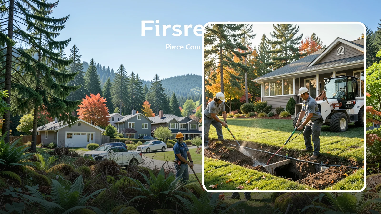 Surface Drainage Solution in Fircrest, Pierce County, WA - We regrade and install catch basins with piping to move standing surface water off your lawn and away from the house.