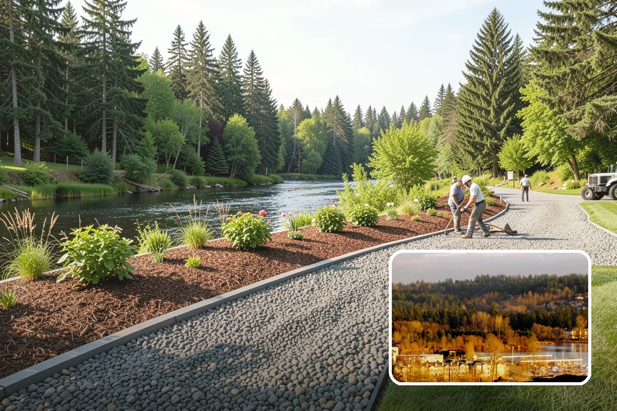 Surface Drainage Solution in Kenmore, King County, WA - Eliminates puddles and soggy lawn spots