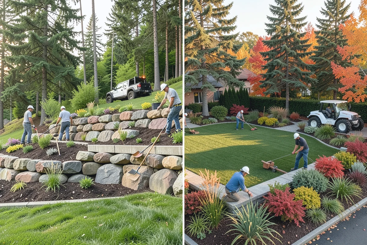 Surface Drainage Solution in Medina, King County, WA - Survey the yard grade and map where water pools