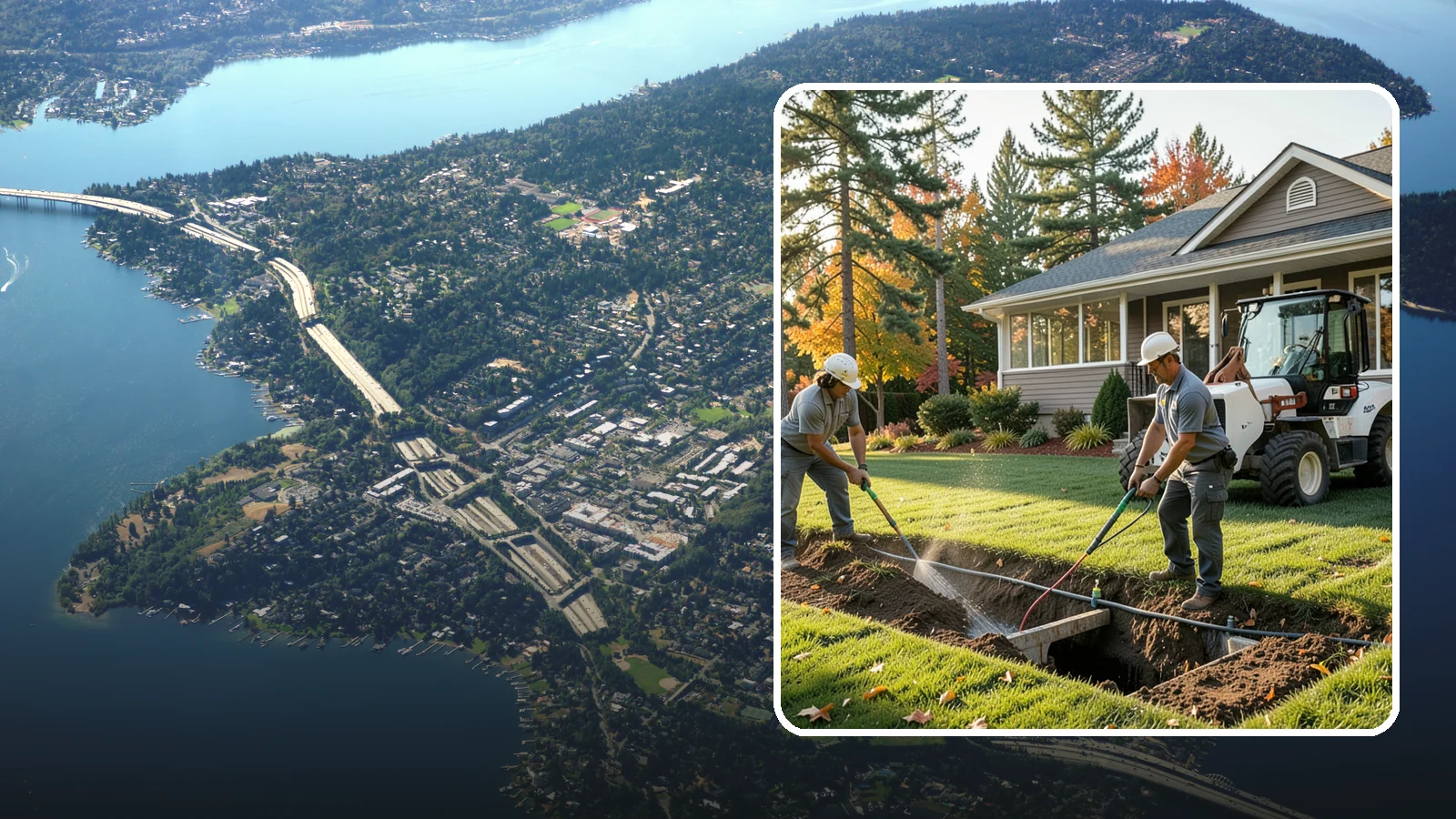 Surface Drainage Solution in Mercer Island, King County, WA - We regrade and install catch basins with piping to move standing surface water off your lawn and away from the house.